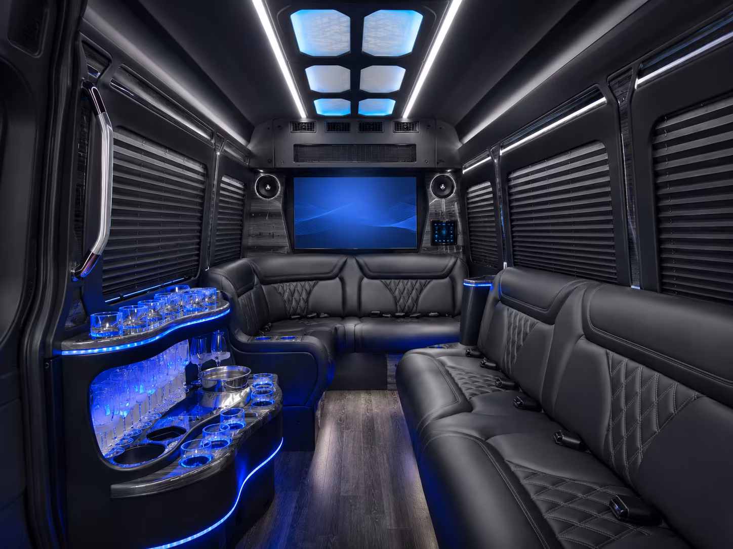 worcester 40 passenger party bus inside
